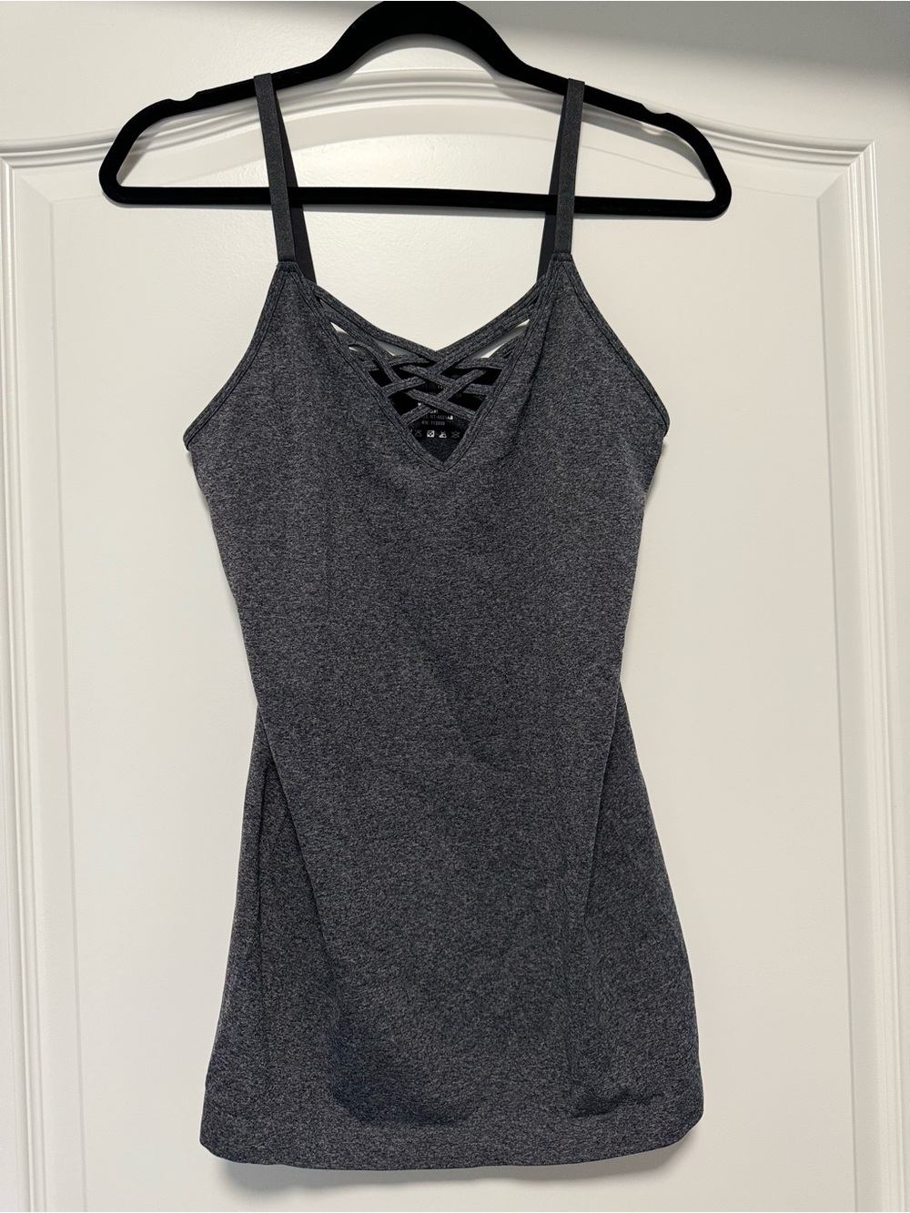 Zenana Outfitters Dark Gray Crisscross V-Neck Cami